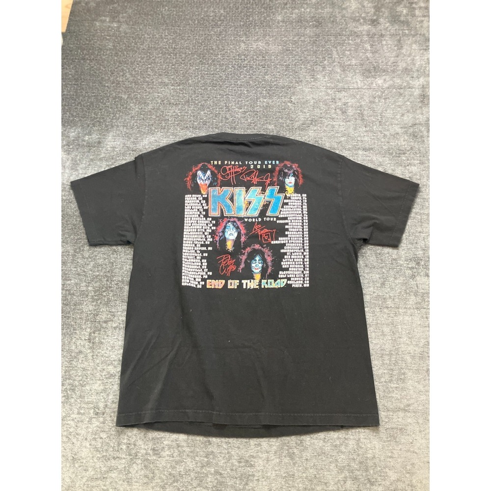 Alstyle Apparel & Activewear Kiss The Final Tour Shirt Men XL Black End The Road